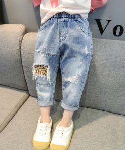 Girls Jeans for Kids spring autumn Trousers Children Jeans Kids Fashion Denim Pants Baby Boys Jean Infant Clothing XIAO LU MAO