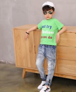 Boy Jeans Loose Solid Casual For spring Autumn Boys Jeans Children's Fashion Jeans for age 3 4 5 6 7 8 9 10 11 12 13 14 years
