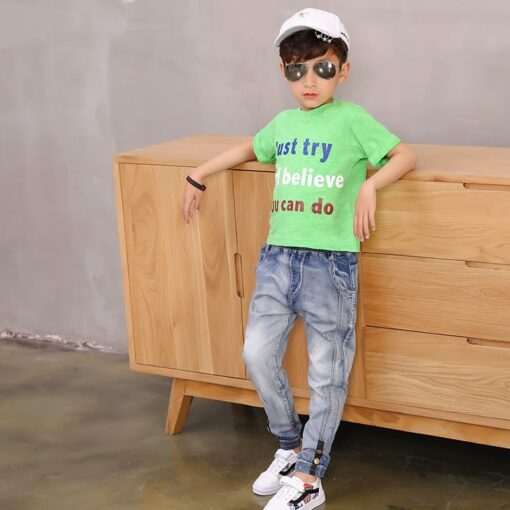 Boy Jeans Loose Solid Casual For spring Autumn Boys Jeans Children's Fashion Jeans for age 3 4 5 6 7 8 9 10 11 12 13 14 years