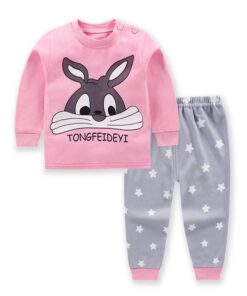 Children's Cotton Boys and Girls Baby Cotton Underwear Set Children's Autumn Clothes Long Pants Home Service Baby Clothes
