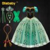 Infant Girl Christmas Dress Children's Party Anna Dress Carnival Costumes for Girls Disguise Child Elsa Anna Costume Elza Dress