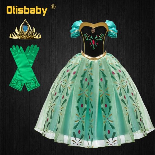 Infant Girl Christmas Dress Children's Party Anna Dress Carnival Costumes for Girls Disguise Child Elsa Anna Costume Elza Dress