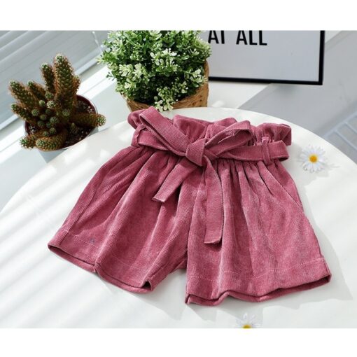Summer New Retro Fashion Baby Girls Shorts Pure Cotton High Waist Short 0-5Y Kid Casual Bow Loose Short Solid Color Girl Legging