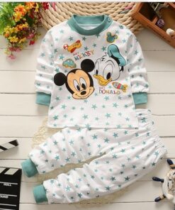 Children's Cotton Boys and Girls Baby Cotton Underwear Set Children's Autumn Clothes Long Pants Home Service Baby Clothes