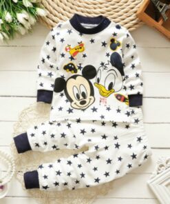 Children's Cotton Boys and Girls Baby Cotton Underwear Set Children's Autumn Clothes Long Pants Home Service Baby Clothes