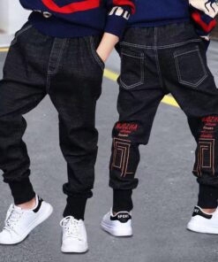2020 Girls Boys Jeans Demin Legging Elastic Menina Blue/black Pants Children Cotton Trouser For Kids Clothes 1 2 3 4 5 6 Years