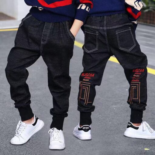 2020 Girls Boys Jeans Demin Legging Elastic Menina Blue/black Pants Children Cotton Trouser For Kids Clothes 1 2 3 4 5 6 Years
