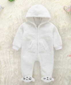 Baby Romper For Newborns New Born Baby Clothes Newborn Infant Baby Boy Girl Hooded Cartoon Flannel Romper Jumpsuit Warm Clothes