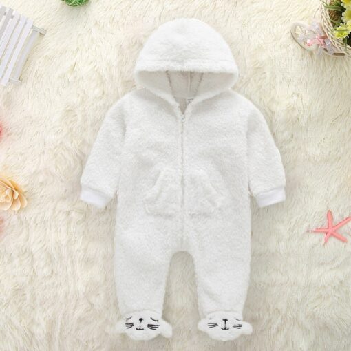 Baby Romper For Newborns New Born Baby Clothes Newborn Infant Baby Boy Girl Hooded Cartoon Flannel Romper Jumpsuit Warm Clothes