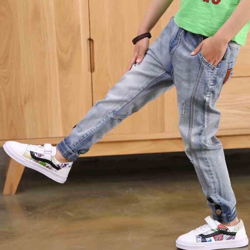 Boy Jeans Loose Solid Casual For spring Autumn Boys Jeans Children's Fashion Jeans for age 3 4 5 6 7 8 9 10 11 12 13 14 years