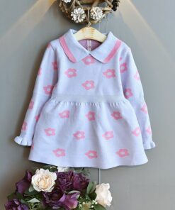 Baby Mink Fleece Sweater Girl Dress Children'S Clothing Autumn Winter 2020 New Pullover Sweater Dot European American Kid Dress