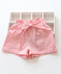 Summer Kids Casual Shorts Soft Cotton Beach Trousers Baby Girl Pure Color Short Pants Children's Wear