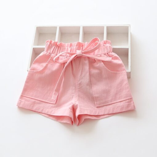 Summer Kids Casual Shorts Soft Cotton Beach Trousers Baby Girl Pure Color Short Pants Children's Wear