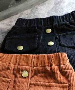 Kids Velvet Thick Body Skirts for Girls Autumn Winter Baby Girl Buttons Clohtes Baby Girl Corduroy Skirts for 2-8 Years