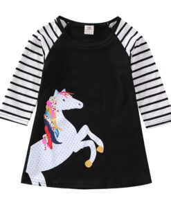 1-7 Years Kids Girl Dress Toddler Baby Long Sleeve Dresses Summer Children Clothing Girls Cotton Princess Dress Kid Tops Outfits