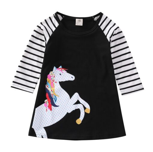1-7 Years Kids Girl Dress Toddler Baby Long Sleeve Dresses Summer Children Clothing Girls Cotton Princess Dress Kid Tops Outfits