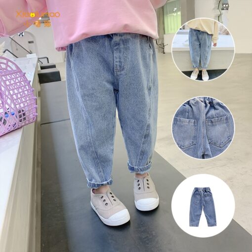 Girls Jeans for Kids spring autumn Trousers Children Jeans Kids Fashion Denim Pants Baby Boys Jean Infant Clothing XIAO LU MAO