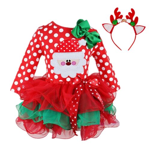 Fancy New Year Baby Girl Carnival Santa Dress For Girls Summer Mouse Christmas Children Clothing Party Tulle Kids Costume