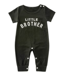 Newborn Infant Baby Boy Girl Button Letter Long Sleeve Romper Jumpsuit Playsuit Clothes Christmas Organic Cotton Baby Clothing