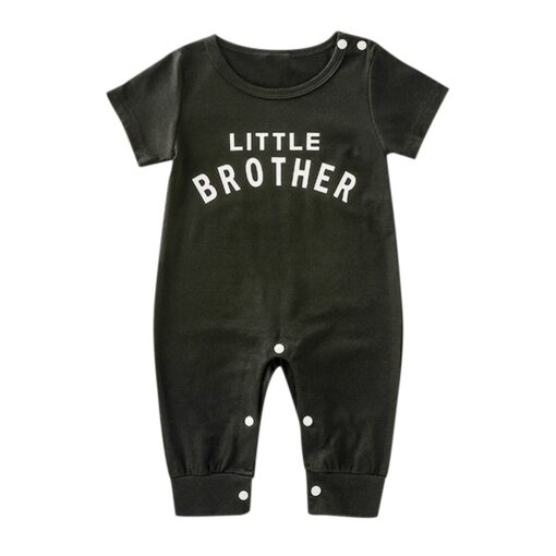 Newborn Infant Baby Boy Girl Button Letter Long Sleeve Romper Jumpsuit Playsuit Clothes Christmas Organic Cotton Baby Clothing