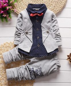 Bibicola Baby Boy Gentleman Clothing Sets Kids Floral Clothes For Birthday Formal Outfits Suit Fashion Tops Shirt + Pants 2pcs