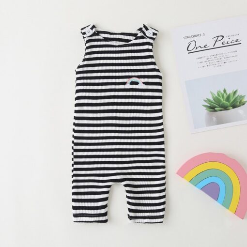 2020 New Baby Boys Girls Clothes Newborn Romper Infant Jumpsuit Summer Cotton Striped Patchwork Rompers Cool Shorts Babies 0-24M