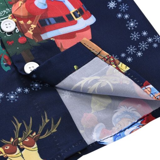 Autumn Baby Boy Short Sleeve Christmas Cartoon Print T-Shirts Kids Tops Casual Blouse 1-6Y T-Shirts