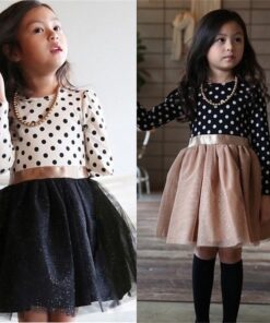 Dot Long Sleeve Dress For Girls Clothing Baby Girl Clothing Teenager School Daily Wear Kids Casual Clothes Vestido Infantil 8T