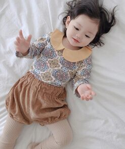 0-5T Autumn Winter Baby Girls Corduroy Thicken Warm Loose Elastic Pants Shorts Solid Color Mid Waist Wild