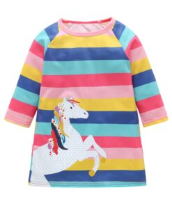 1-7 Years Kids Girl Dress Toddler Baby Long Sleeve Dresses Summer Children Clothing Girls Cotton Princess Dress Kid Tops Outfits