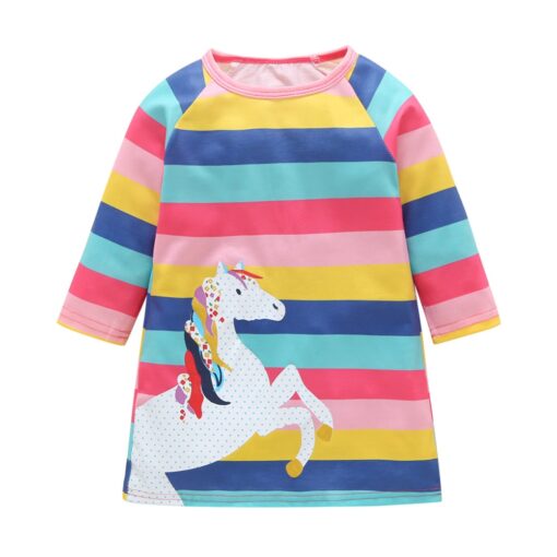 1-7 Years Kids Girl Dress Toddler Baby Long Sleeve Dresses Summer Children Clothing Girls Cotton Princess Dress Kid Tops Outfits