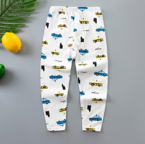 3-12Y Kids Children Boys Girls Bottom Pants Autumn Spring Lycra Thin Cartoon Kids Harem Pants Kids Girls Leggings Trousers
