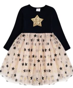 VIKITA Girls Princess Dresses Kids Cartoon Vestidos Children Autumn Dress Kids Dress for Girls Long Sleeve Unicorn Dresses