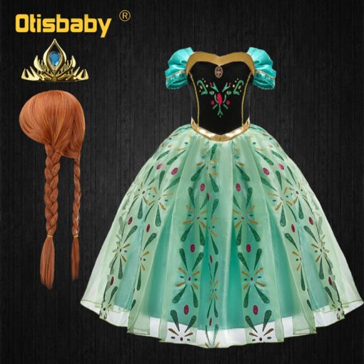 Infant Girl Christmas Dress Children's Party Anna Dress Carnival Costumes for Girls Disguise Child Elsa Anna Costume Elza Dress