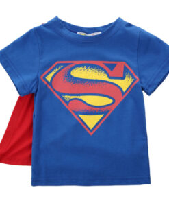 2020 Kids Boys T-shirt Tops with Cape Superman Batman Children summer Short Sleeve t-shirt Tee tops Baby Boys Clothes custume