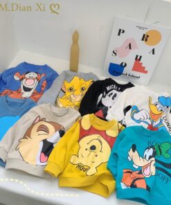 Boys Girls Hoodies Cartoon Pattern Autumn Winter Outwear Children Sweatshirts for Kids Clothes Baby Boys Girls Pullovers 2-8Y