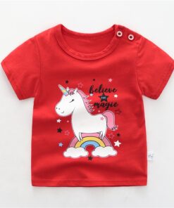 Girls 6M-5Y summer T-Shirts short sleeve Tees Kids Children Casual Cartoon Unisex cotton T-Shirts Boy baby clothes girls tops