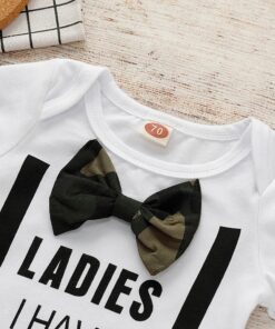 Cute 3PCS Set Newborn Baby Boy Clothes Lovely bowtie kids Cotton Bodysuit Tops Long Pants Hat Outfits Clothes Set 0-18M D30
