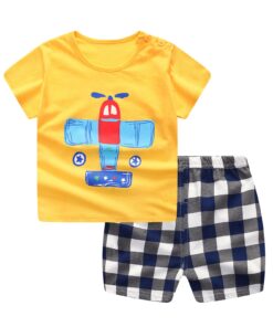 Unni-yun Casual Baby Kids Sport Clothing Plaid Lion Clothes Sets for Boys Costumes 100% Cotton Baby Clothes 6M -4 Years Old