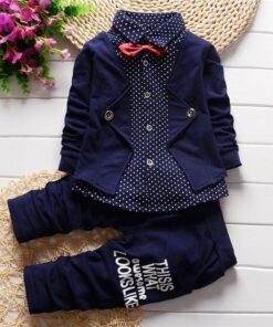 Bibicola Baby Boy Gentleman Clothing Sets Kids Floral Clothes For Birthday Formal Outfits Suit Fashion Tops Shirt + Pants 2pcs