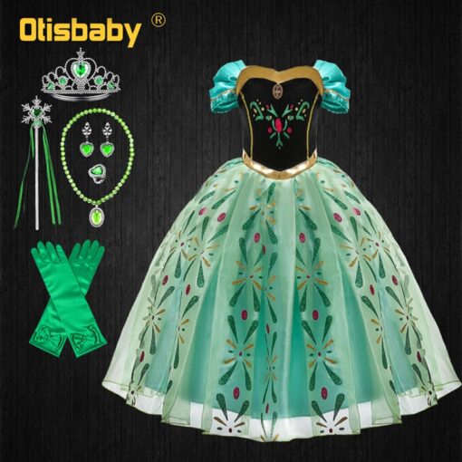 Infant Girl Christmas Dress Children's Party Anna Dress Carnival Costumes for Girls Disguise Child Elsa Anna Costume Elza Dress