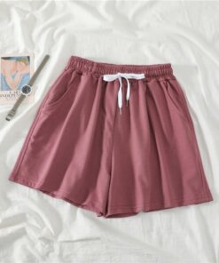 Women Shorts Summer Casual Solid Drawstring shorts high waist loose shorts for girls Soft Cool female short M-2XL