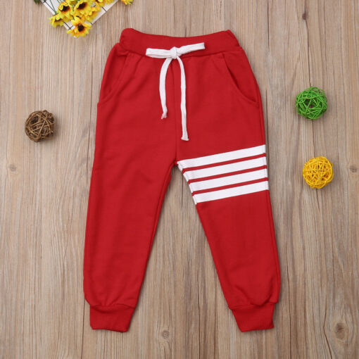New Arrivels Sports Pants Kids Boy Girl Striped Harem Long Pants Toddler Trousers Bottoms Sweatpants