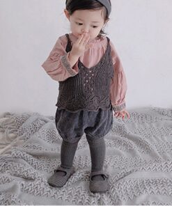 0-5T Autumn Winter Baby Girls Corduroy Thicken Warm Loose Elastic Pants Shorts Solid Color Mid Waist Wild