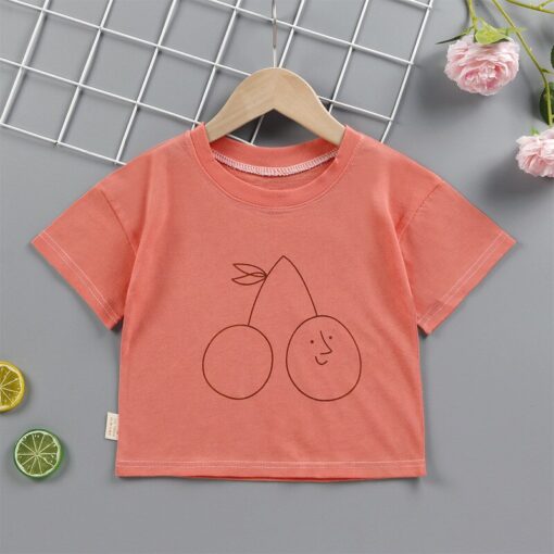 T shirt kids t-shirt baby cute kids plain t shirt Summer Children Outerwear pink yellow wholesale clothing dropshipping