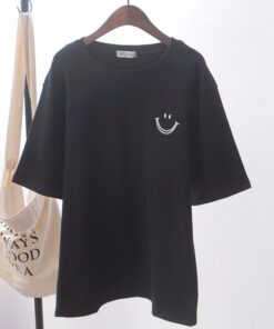 2020 t-shirt Top T Shirt Women Tshirt Loose Smile White Short Sleeve Girls New Woman Generation WBXT211