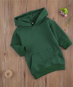 1-5Y Infant Kids Baby Girl Long Sleeve Hooded Dress Solid Color Pullover Clothes Autumn Winter Warm Top for Children