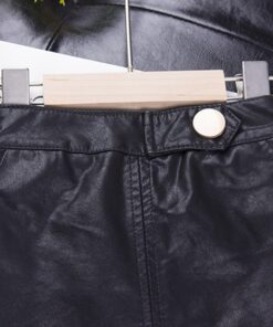 VearDoller Girls Skirt Spring Autumn Fashion Kids Leather Skirt for 1-6Years Baby Girl Button Decoration Children's Skirts