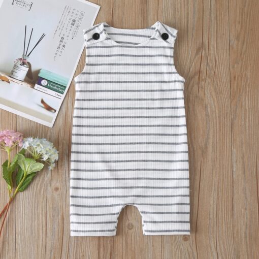 2020 New Baby Boys Girls Clothes Newborn Romper Infant Jumpsuit Summer Cotton Striped Patchwork Rompers Cool Shorts Babies 0-24M