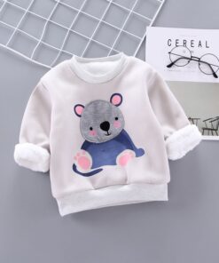 IENENS Winter Baby Girls Padded Pullovers Clothing Toddler Boy Sweatshirts Kids Cartoon Bear Hoodies T-shirt 1 2 3 4 Years